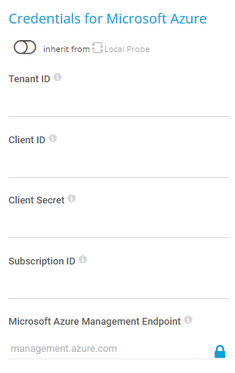 Credentials for Microsoft Azure