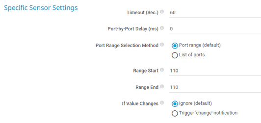 Specific Sensor Settings